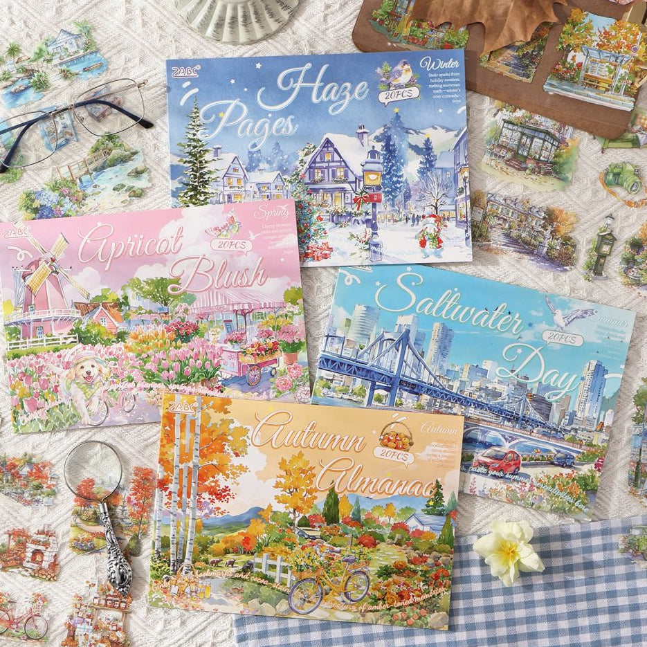 Nature Seasonal Landcapes Scenery Series Pet Stickers 20pcs 2cm x 1 6cm 4 Variants image 0