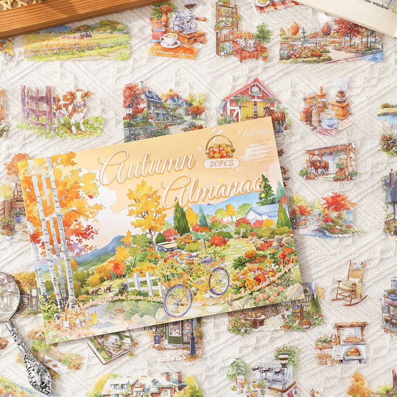 Nature Seasonal Landcapes Scenery Series Pet Stickers 20pcs 2cm x 1 6cm 4 Variants image 1