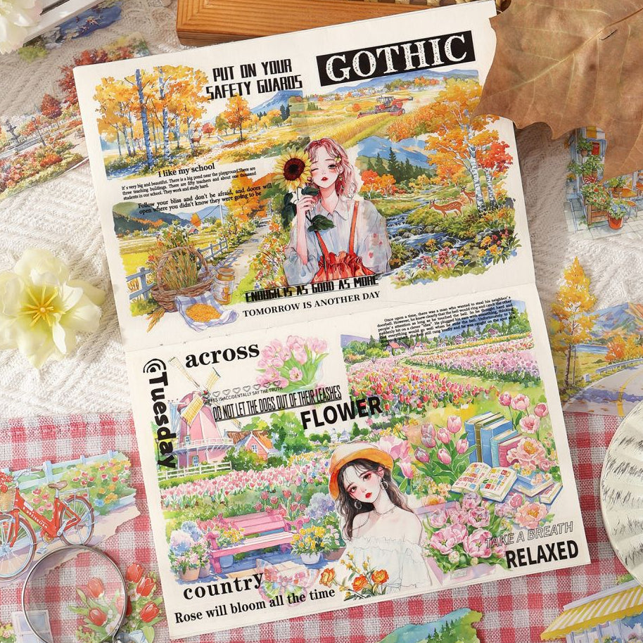 Nature Seasonal Landcapes Scenery Series Pet Stickers 20pcs 2cm x 1 6cm 4 Variants image 3