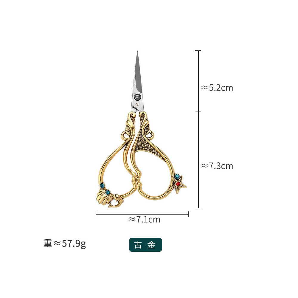 Vintage Unique Seashell Series Stainless Steel Scissors 4 Variants