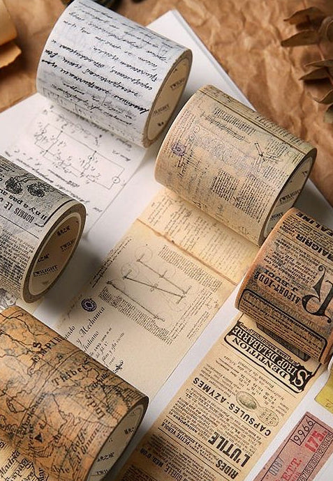Vintage Classic Letters Series Patterned Pet Tape 11 Variants Different Sizes image 0