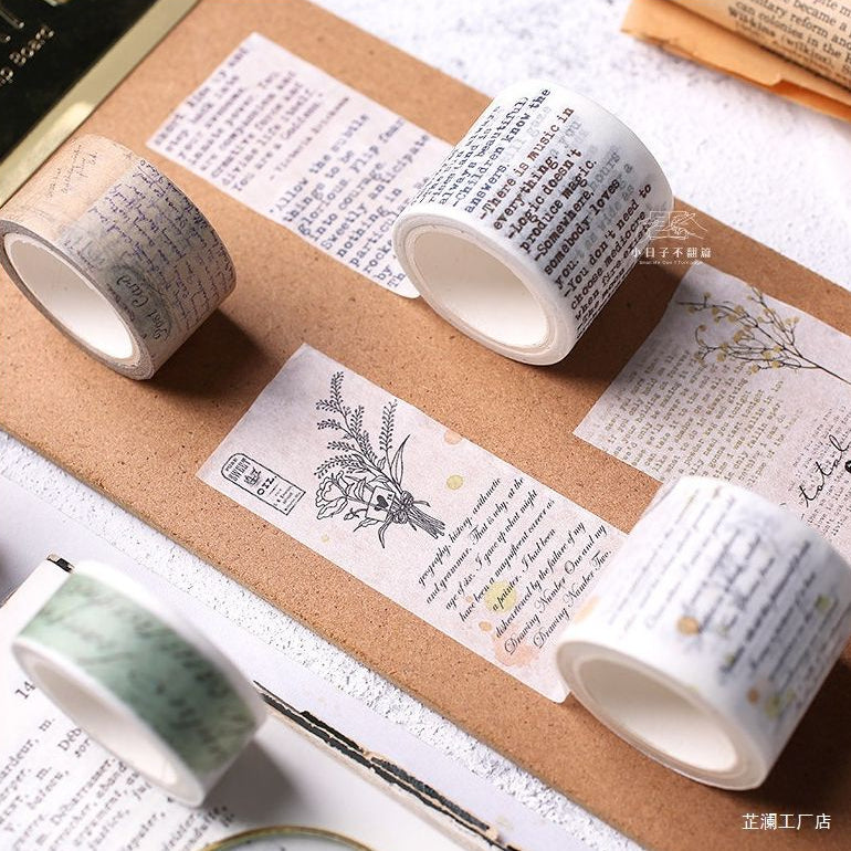 Vintage Classic Letters Series Patterned Pet Tape 11 Variants Different Sizes image 2