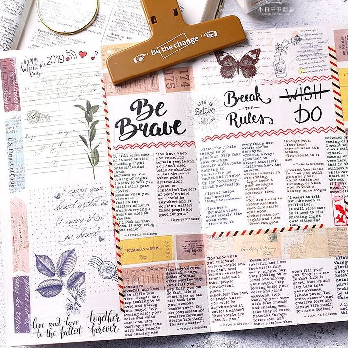 Vintage Classic Letters Series Patterned Pet Tape 11 Variants Different Sizes image 3