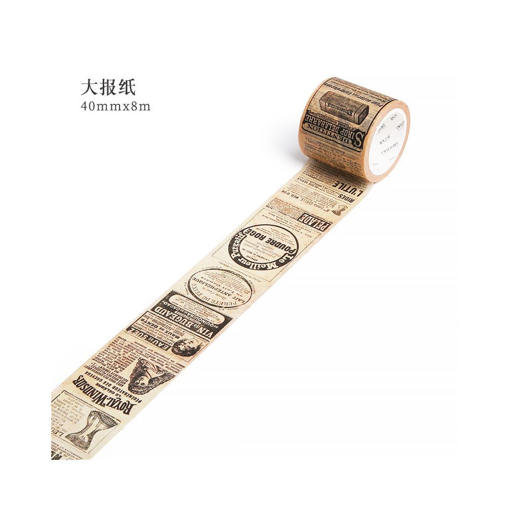 Vintage Classic Letters Series Patterned Pet Tape 11 Variants Different Sizes