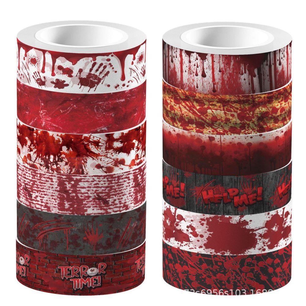Dark Halloween Bleeding Hands Series Washi Tape 1 5 cm x 5m image 0