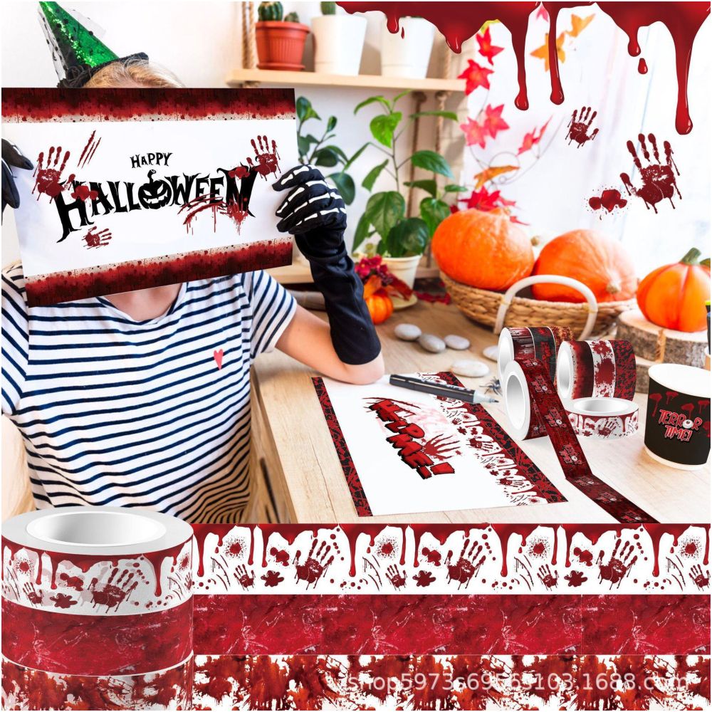 Dark Halloween Bleeding Hands Series Washi Tape 1 5 cm x 5m image 2