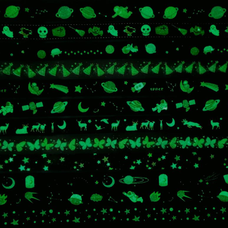 Dark Starry Night Glow Series Washi Tape 1 5cm x 3m image 3