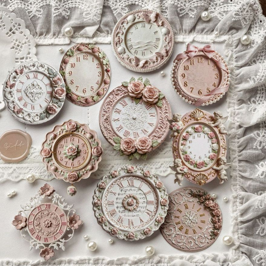 Vintage Decorative Clock Series Paper Stickers 10pcs 4 Variants image 3