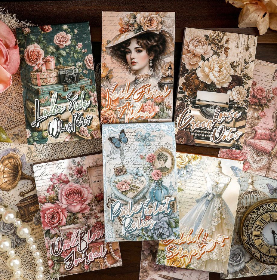 Vintage Flower Dreamy Fragments Series Material Paper 8cm x 5cm 50 Sheets image 0