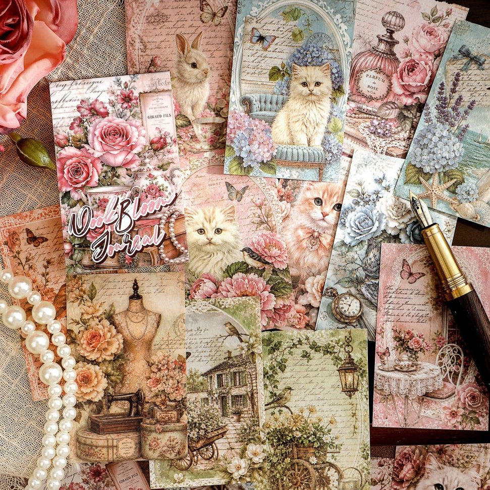 Vintage Flower Dreamy Fragments Series Material Paper 8cm x 5cm 50 Sheets image 2