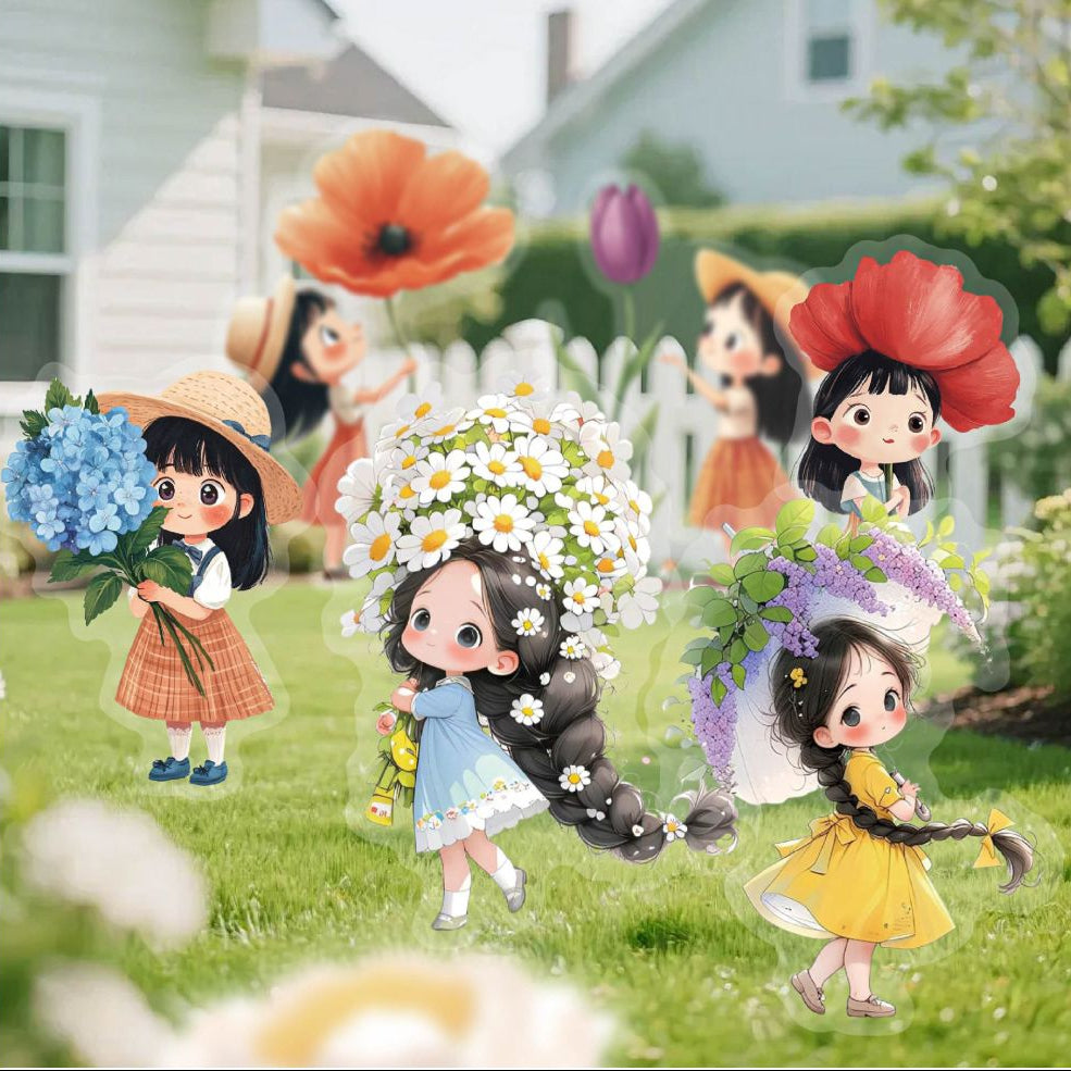 Nature Cute Girl Flowers Series Pet Sticker Pack 20pcs 6 Variants image 2
