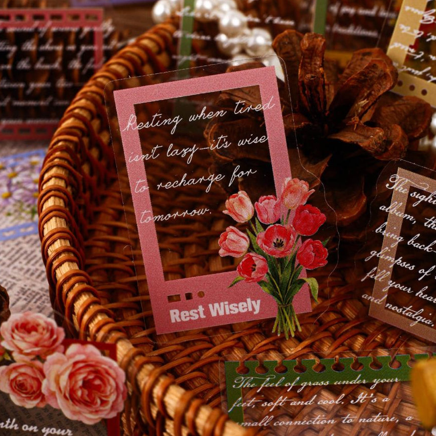 Nature English Frame Floral Story Pet Sticker Pack 20pcs 6 Variants image 2