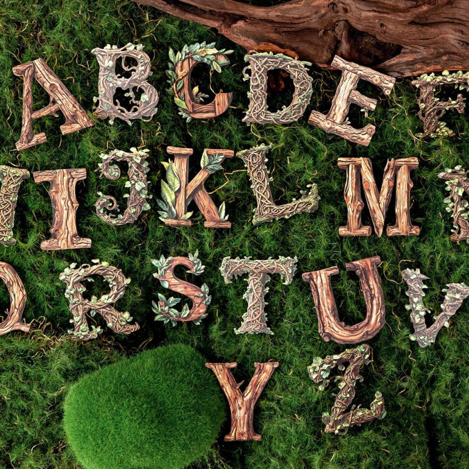 Nature English Forest Alphabet Series Paper Stickers 26pcs 6 Variants image 3
