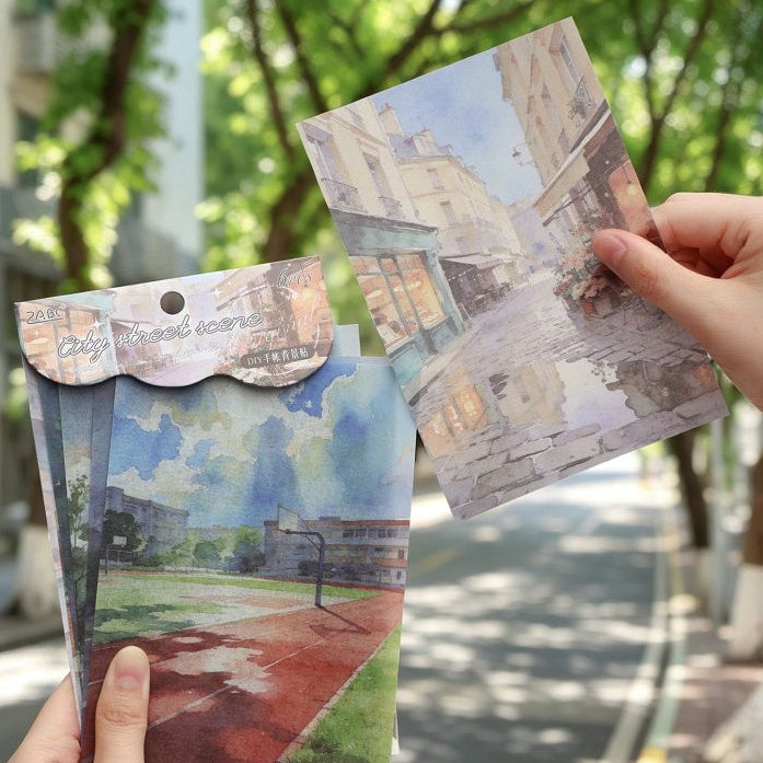Nature Background Scenery Wenlan Washi Stickers Set 6pcs 6 Variants image 2