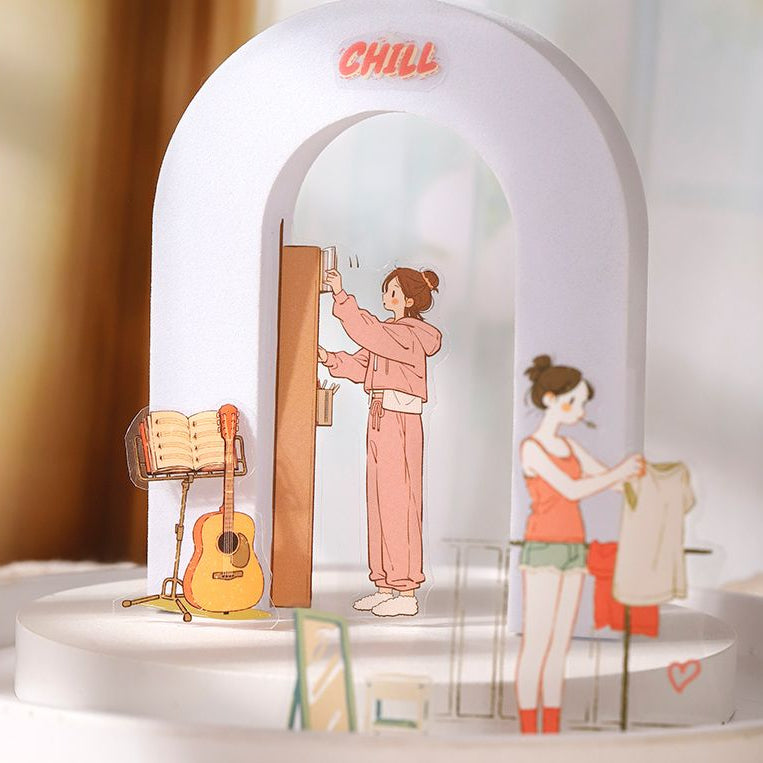 A Wonderful Day Xiao Nai s Energetic Holiday Series Dual Material Die Cut Sticker Book 20 sheets 4 designs image 0