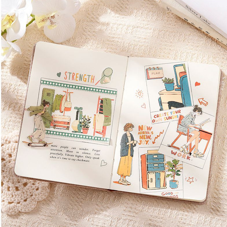 A Wonderful Day Xiao Nai s Energetic Holiday Series Dual Material Die Cut Sticker Book 20 sheets 4 designs image 3
