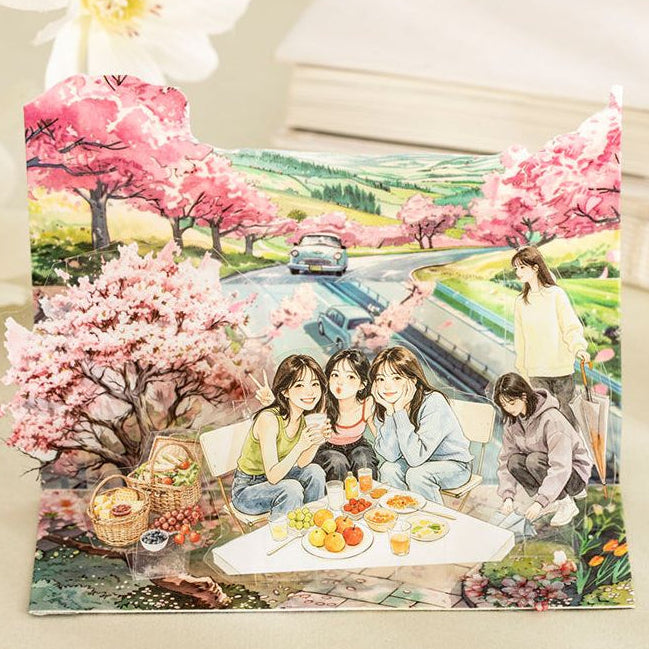 A Beautiful Day Dual Material Spiral Sticker Book Slow Moment of Life Series 20 Retro Portrait Scenes image 1