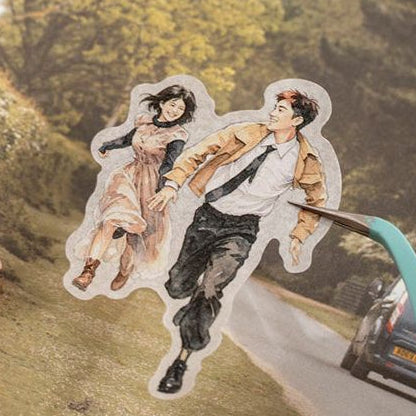 A Beautiful Day Dual Material Spiral Sticker Book Slow Moment of Life Series 20 Retro Portrait Scenes image 3