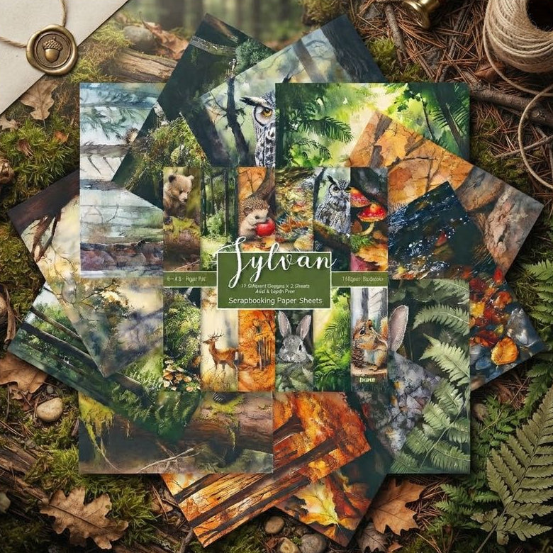 Animals From Forest Material Paper 12 Designs 24 Sheets 15cm x 15xm image 2