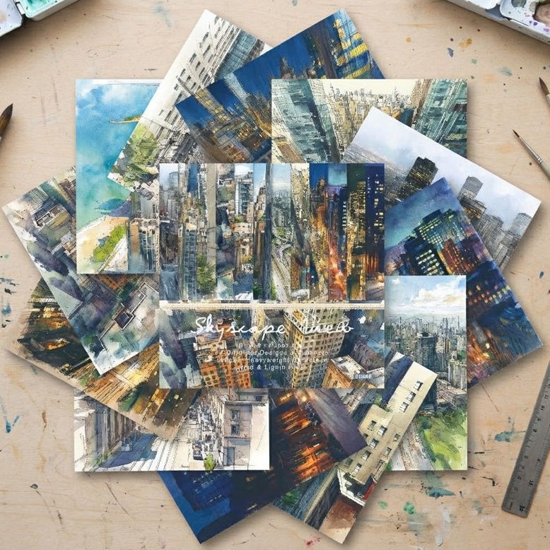 Vintage City Life Scenes Material Paper 15cm x 15cm 12 Designs 24 Sheets image 2