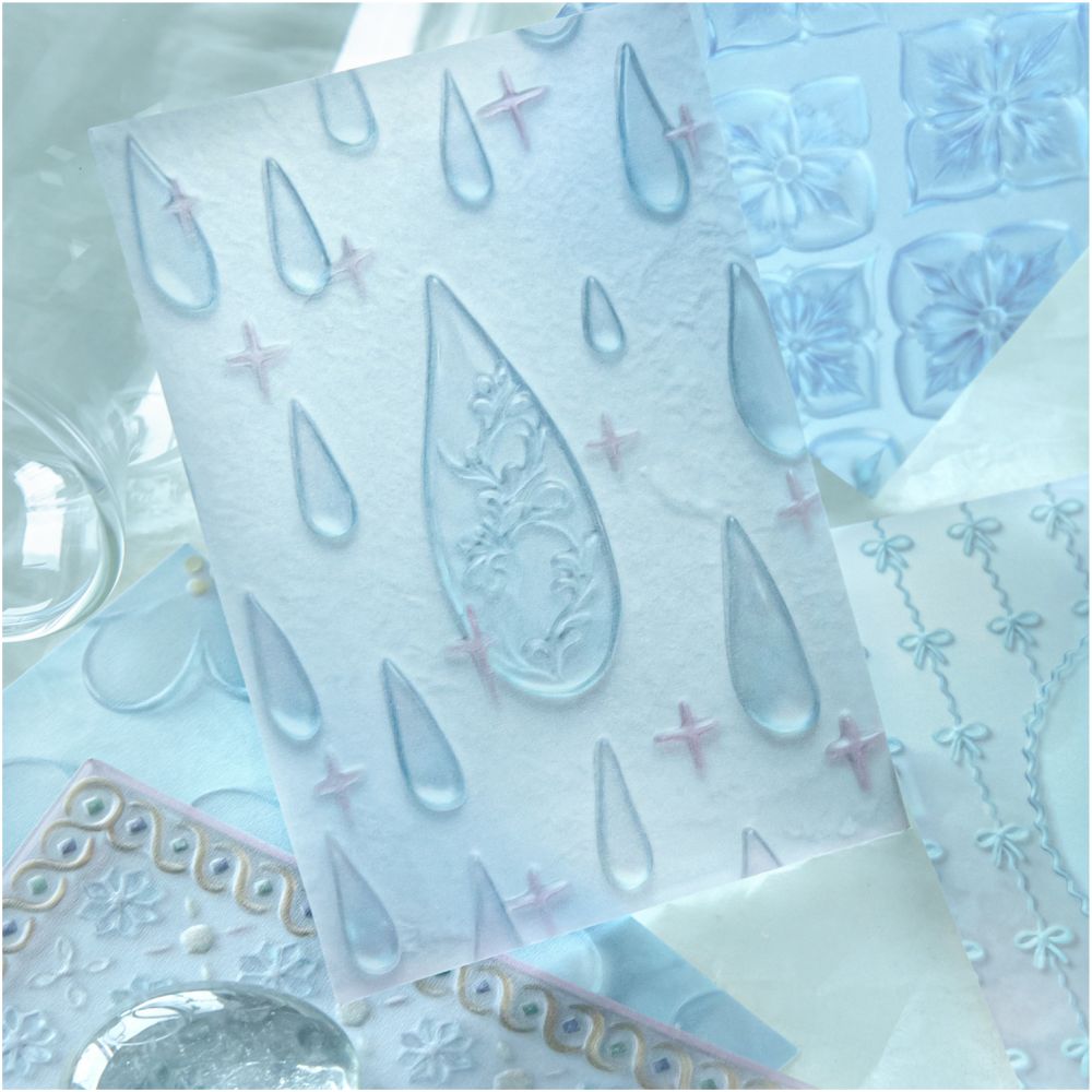 Soft Glass Garden Series Textured Paper 7cm x 10cm 10 Sheets 6 variants image 0
