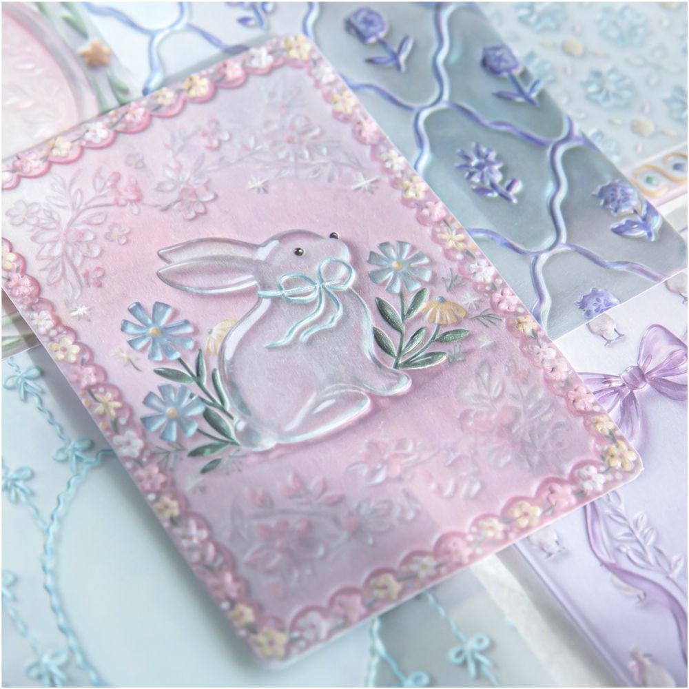 Soft Glass Garden Series Textured Paper 7cm x 10cm 10 Sheets 6 variants image 3