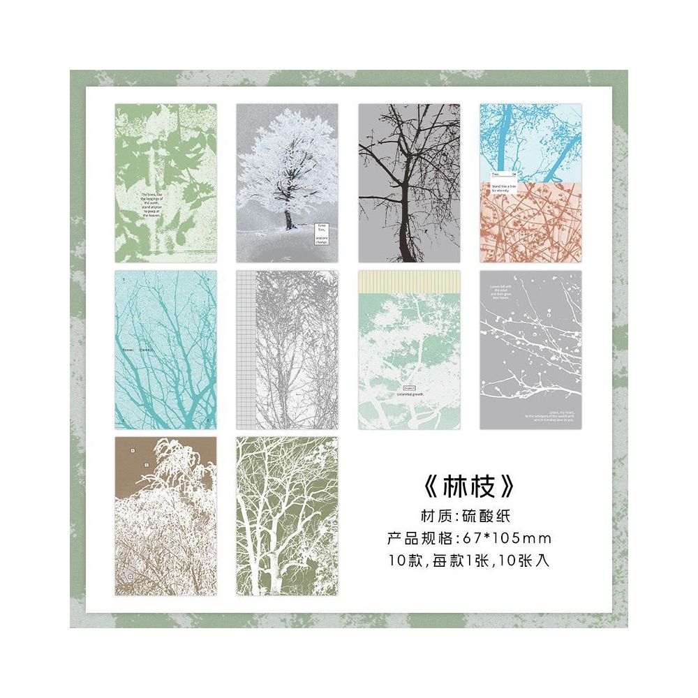 Slow Season Series Tracing Paper 6.7cm x 10.5cm 10 Sheets 4 variants