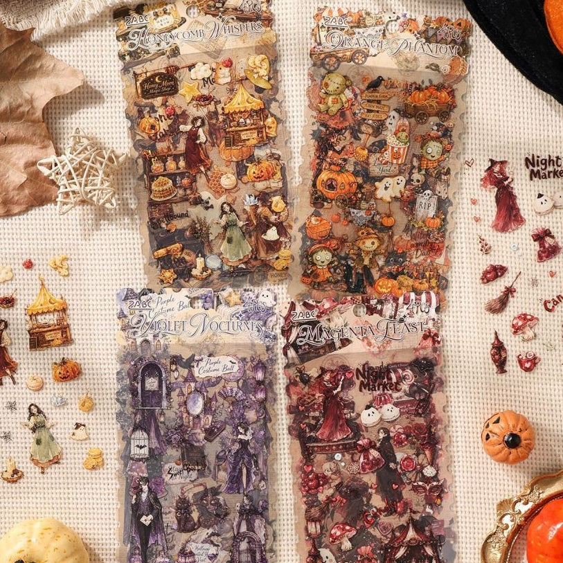 Halloween Witch Feast Series Pet Stickers 4 Sheets 4 Variants image 1