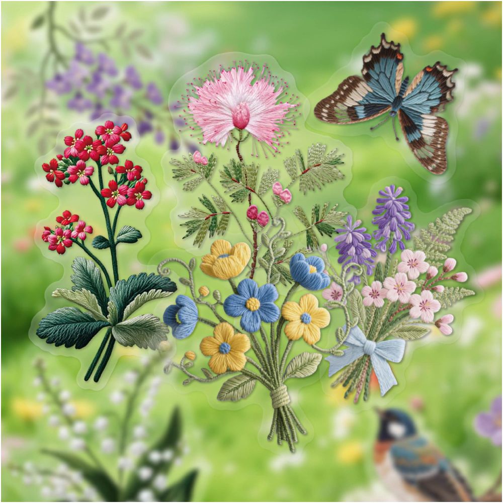 Nature Wild Flowers Series Pet Stickers 15pcs 6 Variants image 3