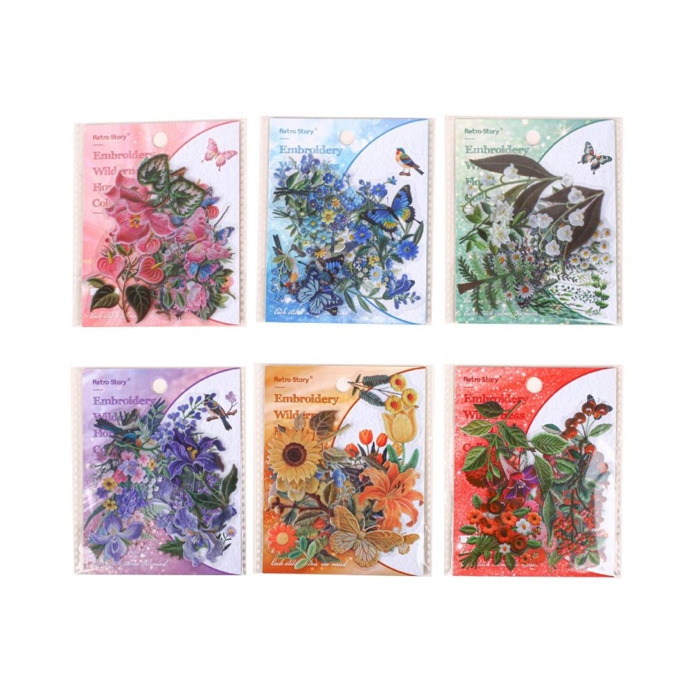 Nature Wild Flowers Series Pet Stickers 15pcs 6 Variants image 4