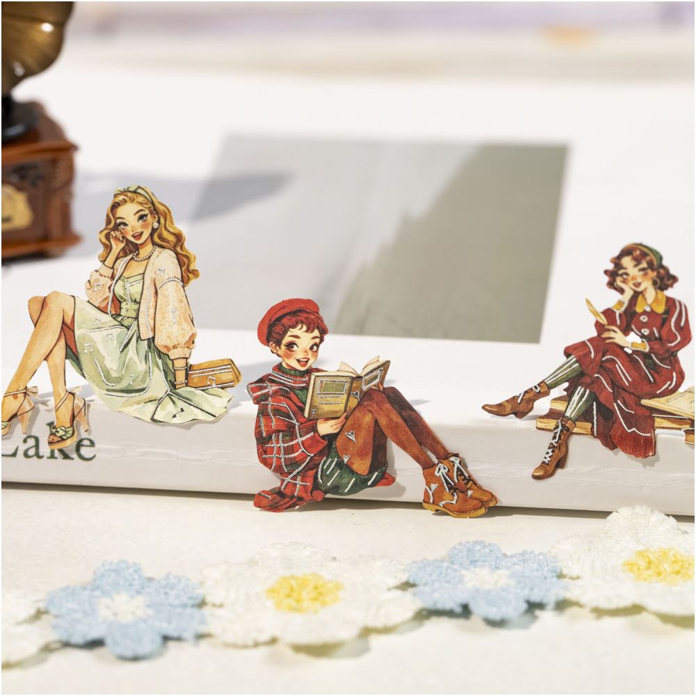 Vintage American Style Girl Character Series Washi Paper 20pcs 6 Variants image 2