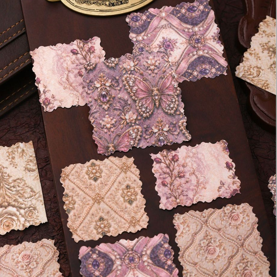 Vintage Rococo Pattern Material Paper 10cm x 14cm 30 Sheets 4 Variants image 1