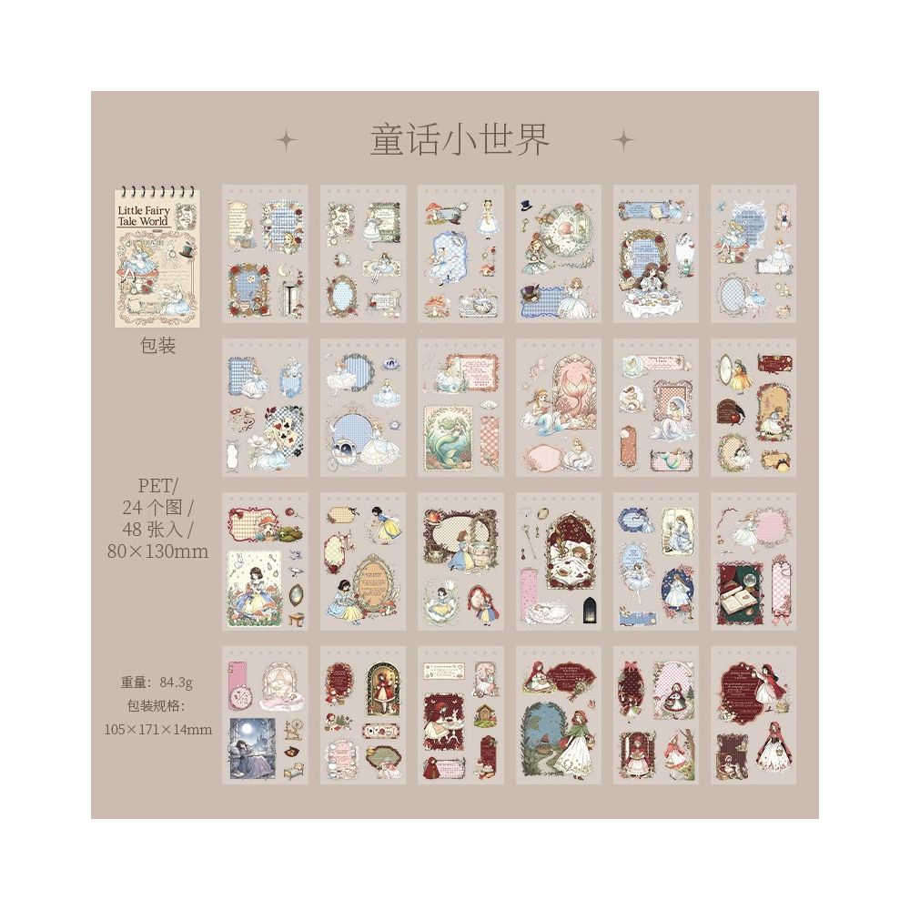 Character Farytale Girl Pet Sticker Book 48 Sheets
