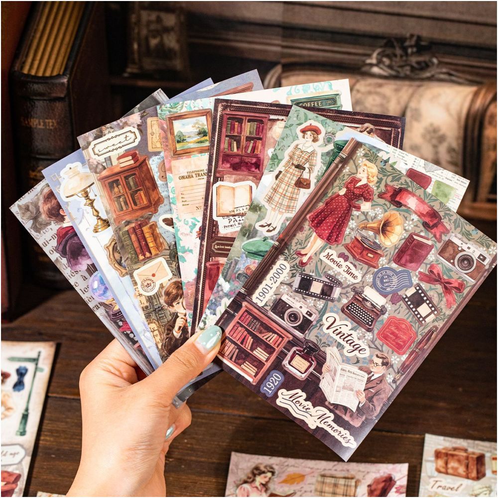 Vintage Character Movie Series Material Paper 30 Sheets 10cm x 15cm image 1