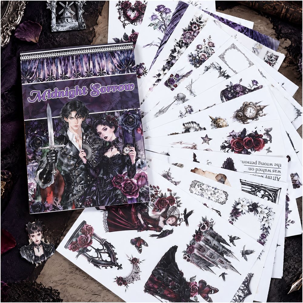 Vintage Gothic Style PET Stickers Book A5 24 Sheets image 0