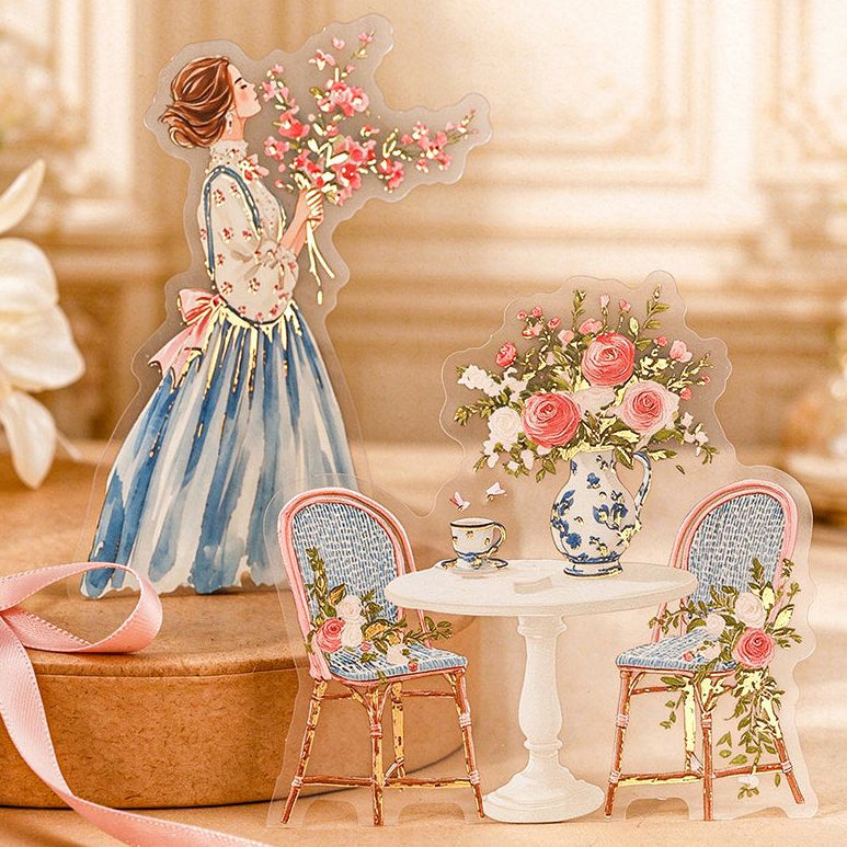 Rococo Girl Theme Series Pet Stickers 10pcs 6 Variants image 0