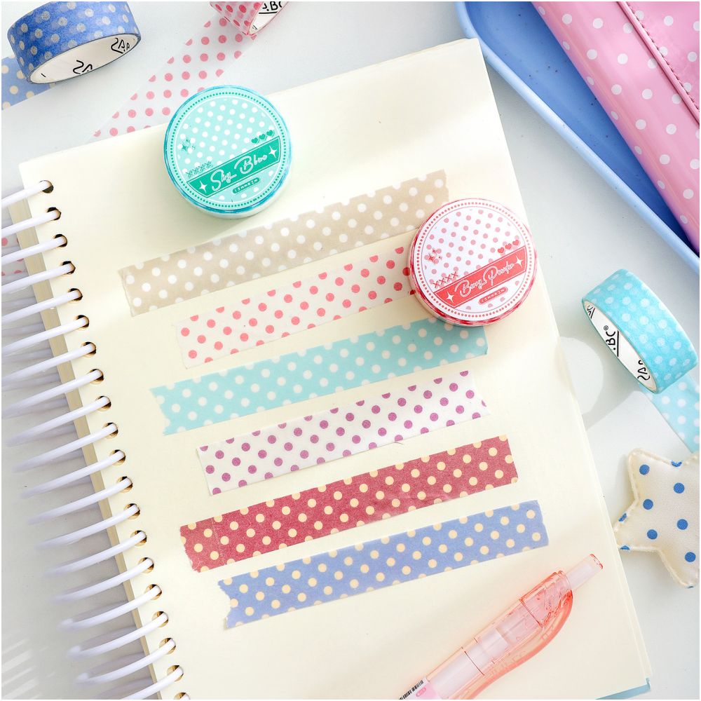 Polka Dot Aesthetics Washi Tape 1 5cm x 5m 6 variants image 2