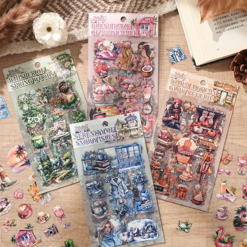 Four Seasons Wander PET Stickers 6 Sheets 4 variants image 1