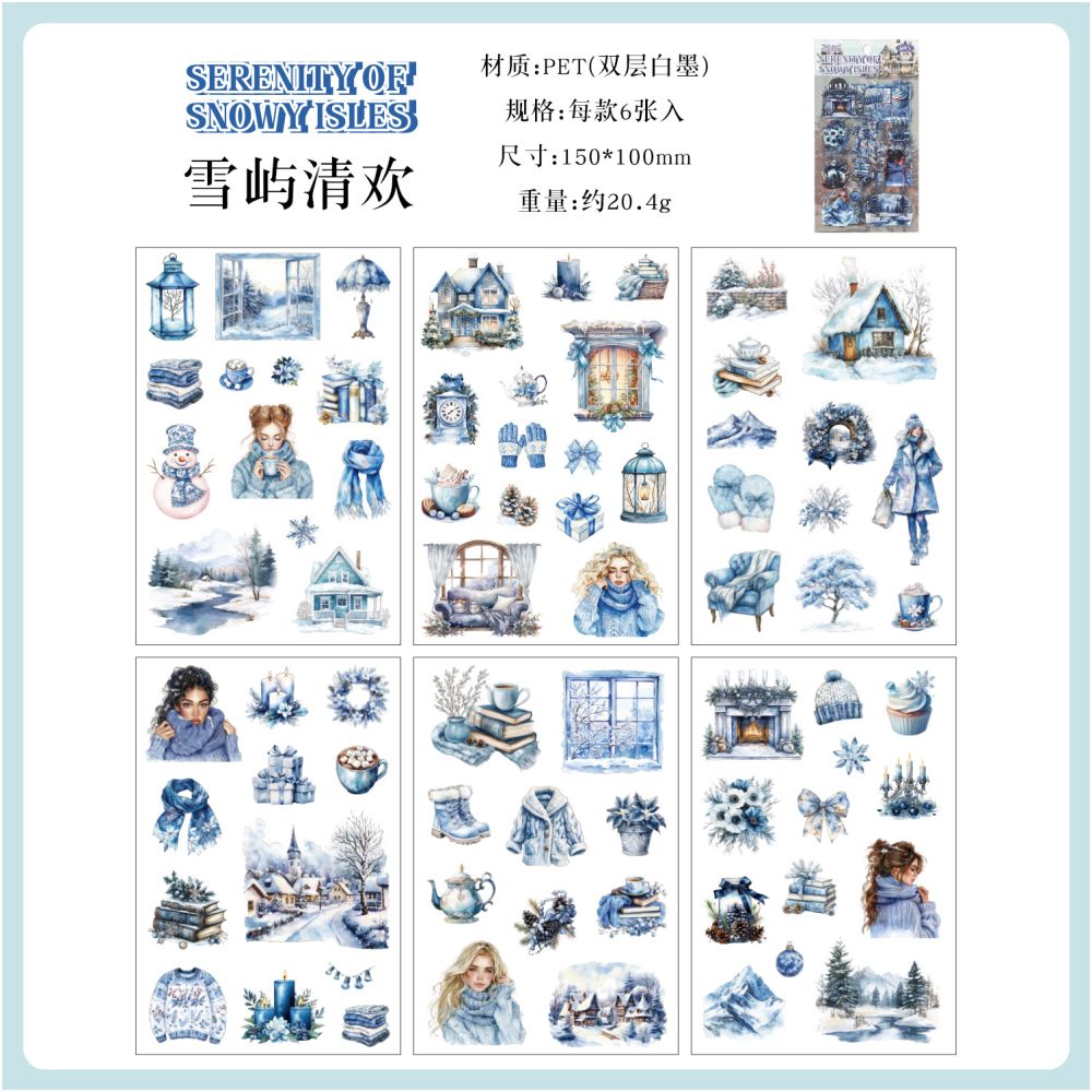 Four Seasons Wander PET Stickers 6 Sheets 4 variants