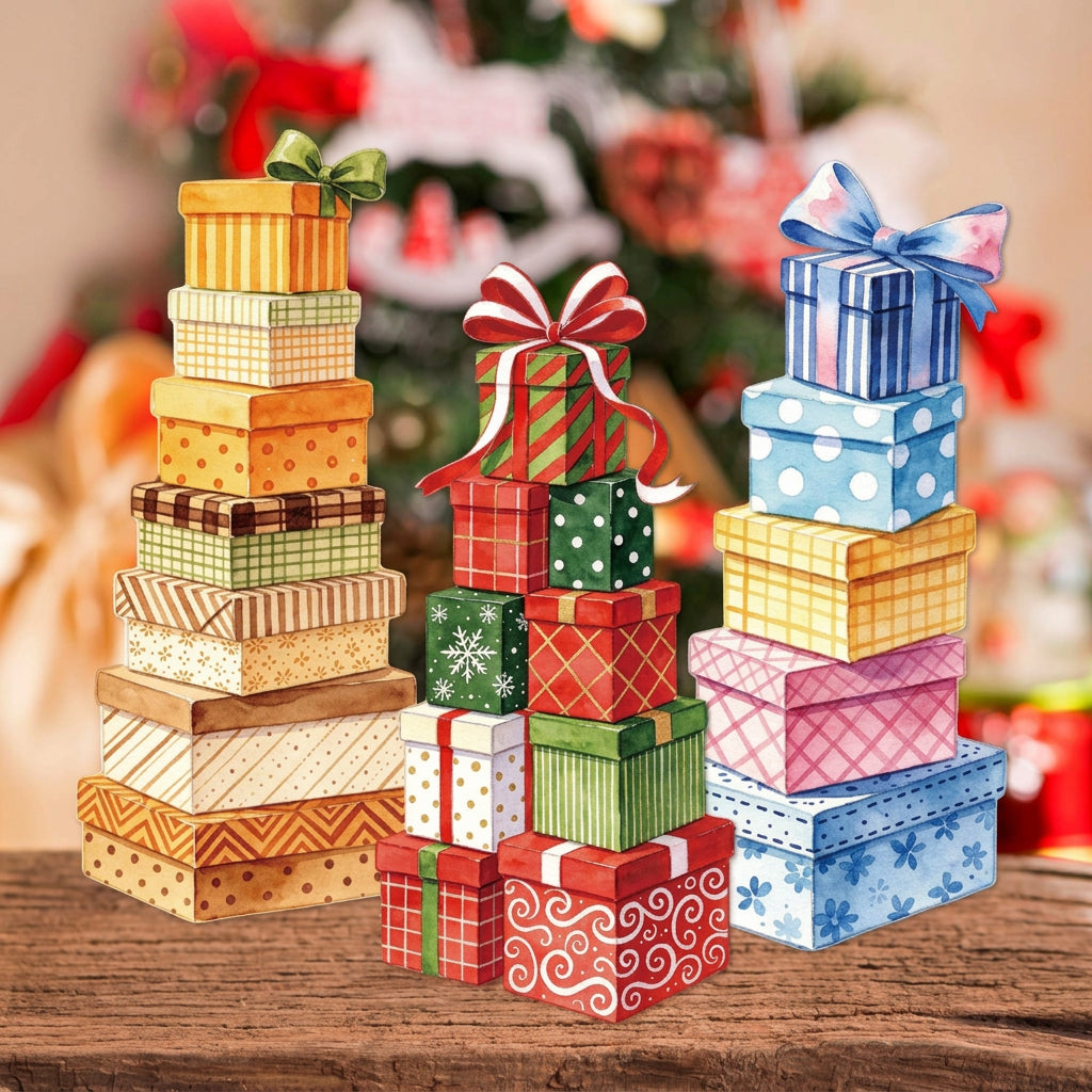 Christmas Gift Series Paper Stickers 8psc 6 variants image 2