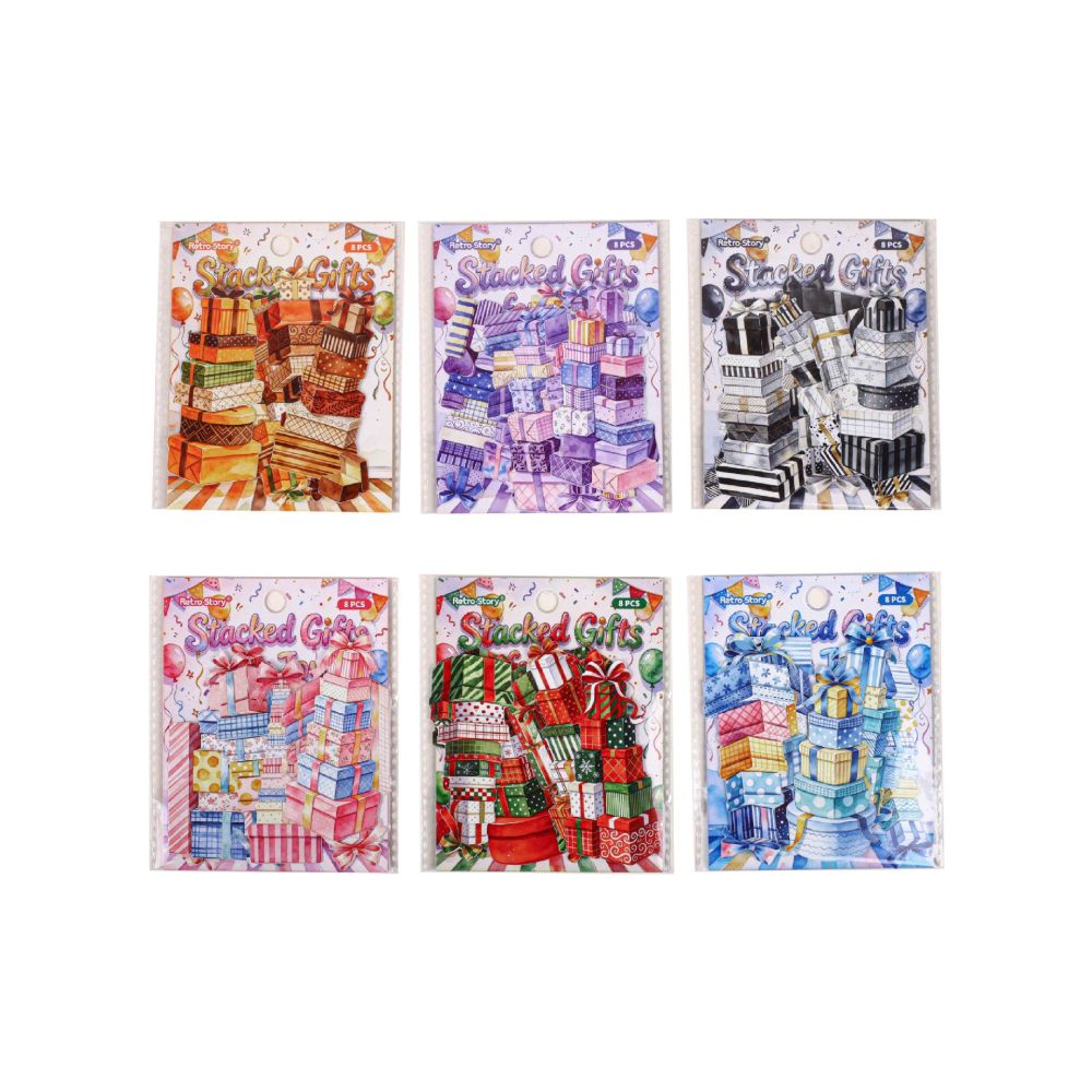 Christmas Gift Series Paper Stickers 8psc 6 variants image 4