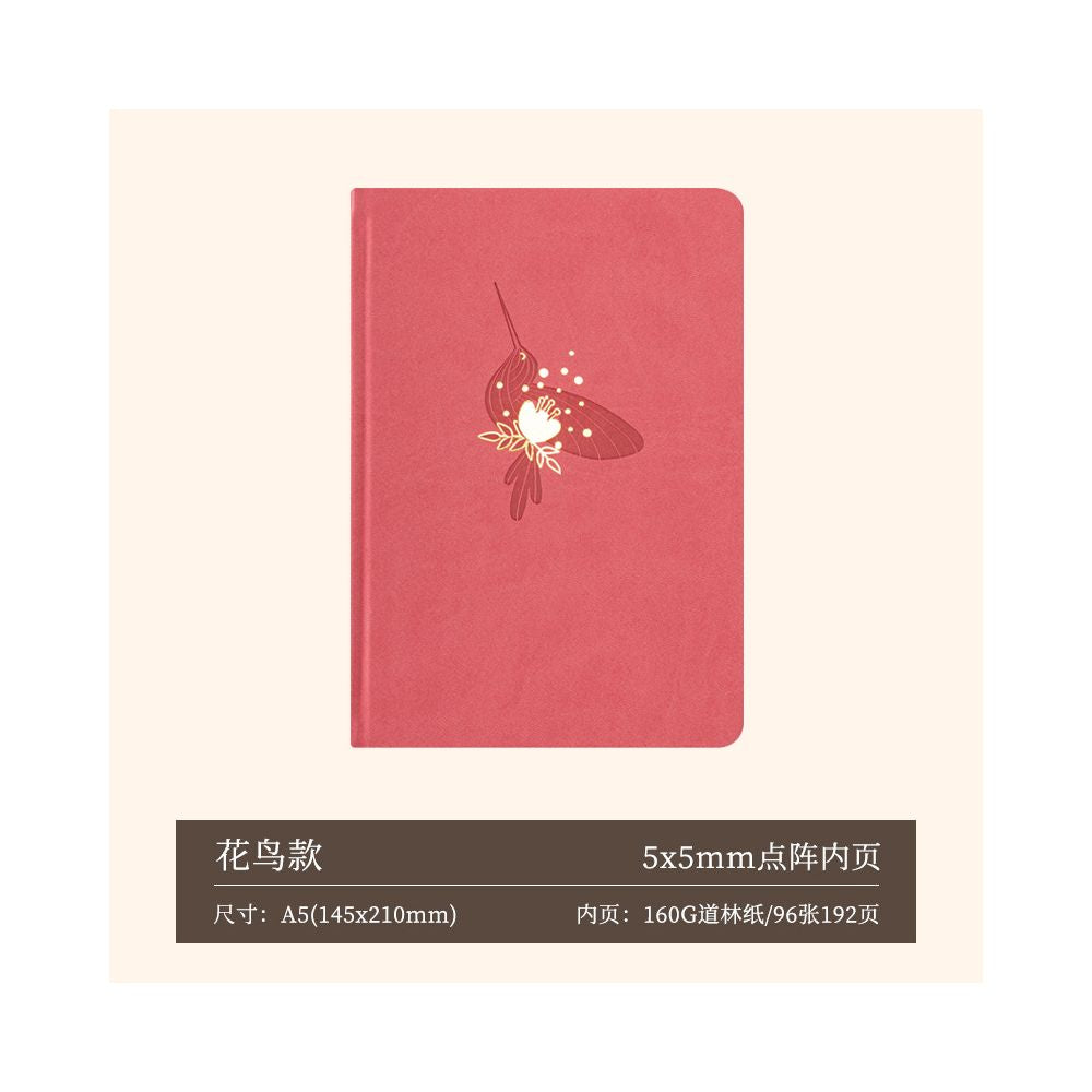 Floral and Birds Motives Thick Paper DOT Matrix Notebook A5 96 sheets 3 variants