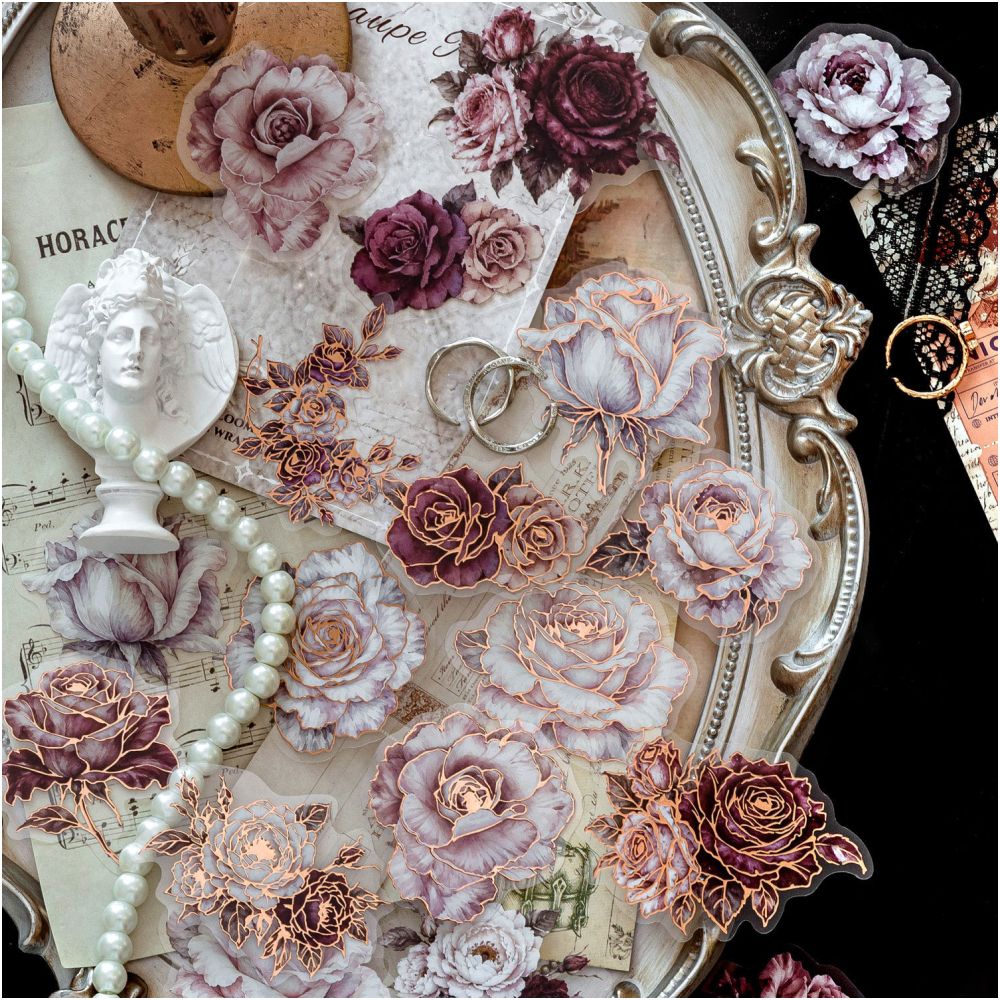 3D Floral Rose Series PET Stickers 20psc 4 Designs image 3