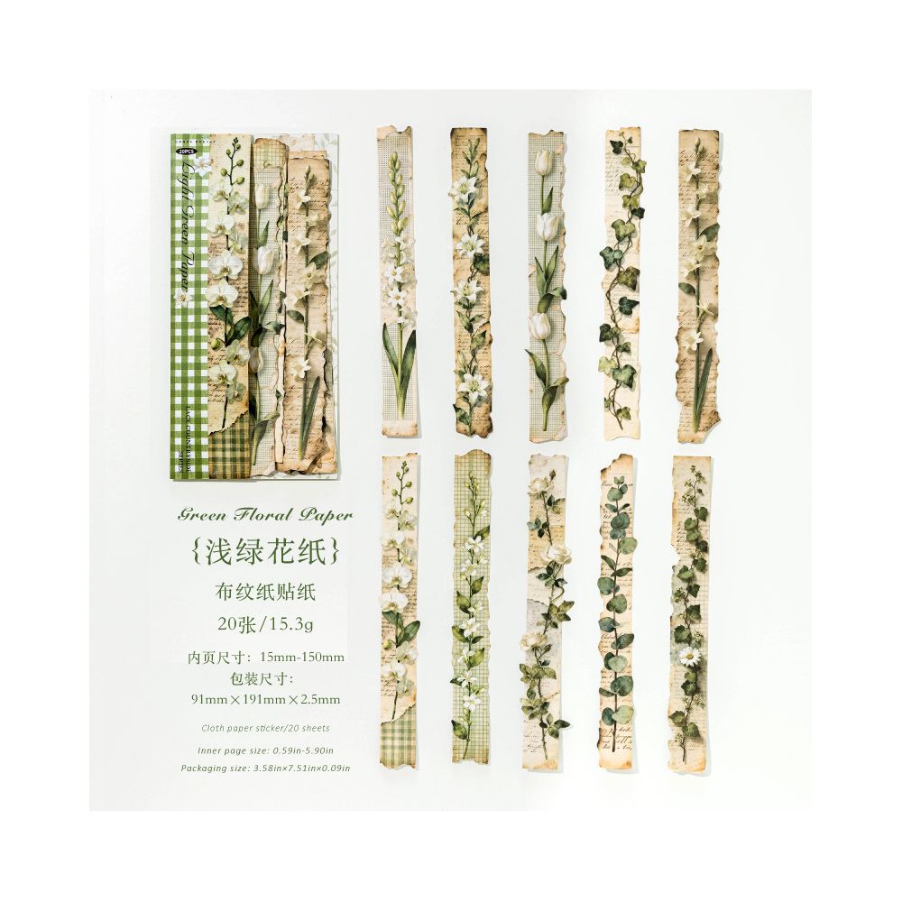 Lace Countryside Series Paper Stickers 20psc 6 Designs