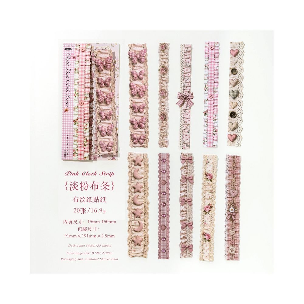 Lace Countryside Series Paper Stickers 20psc 6 Designs