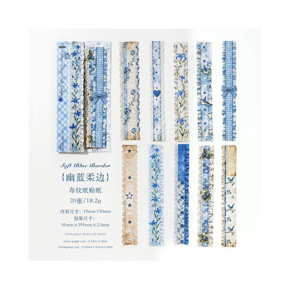 Lace Countryside Series Paper Stickers 20psc 6 Designs