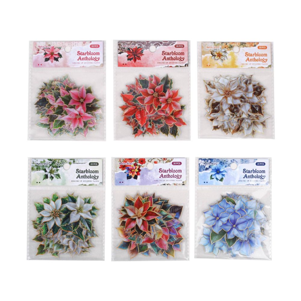 Starry Floral Series PET Stickers 20psc 6 Designs image 4