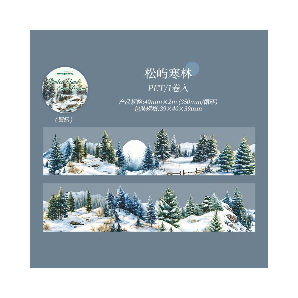 Winter Island Snow Dream PET Tape 4cm x 2m 6 Designs
