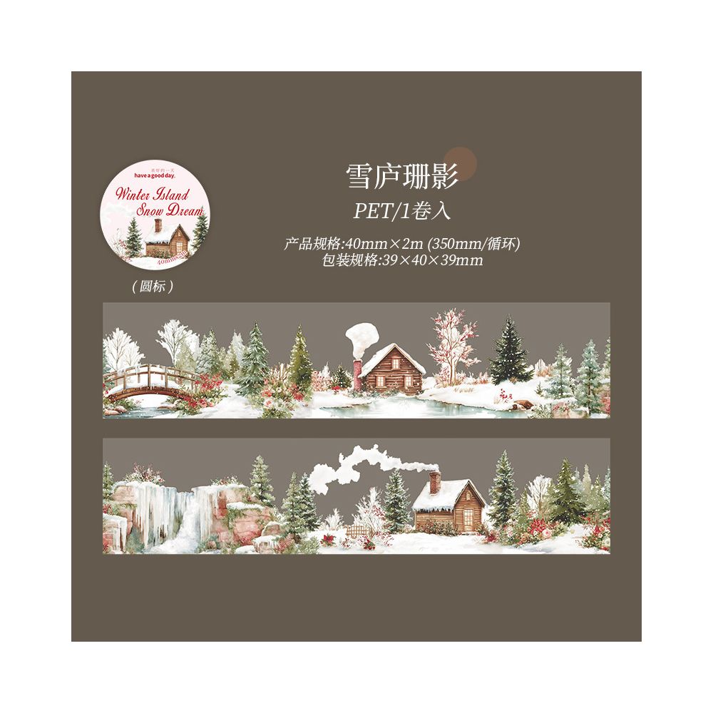 Winter Island Snow Dream PET Tape 4cm x 2m 6 Designs