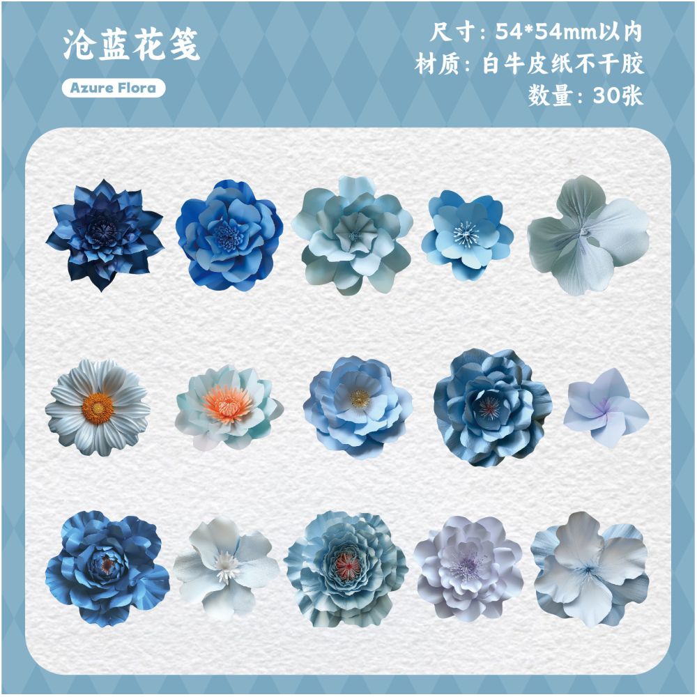 Blossom Notes Series Paper Stickers 30psc 6 Designs